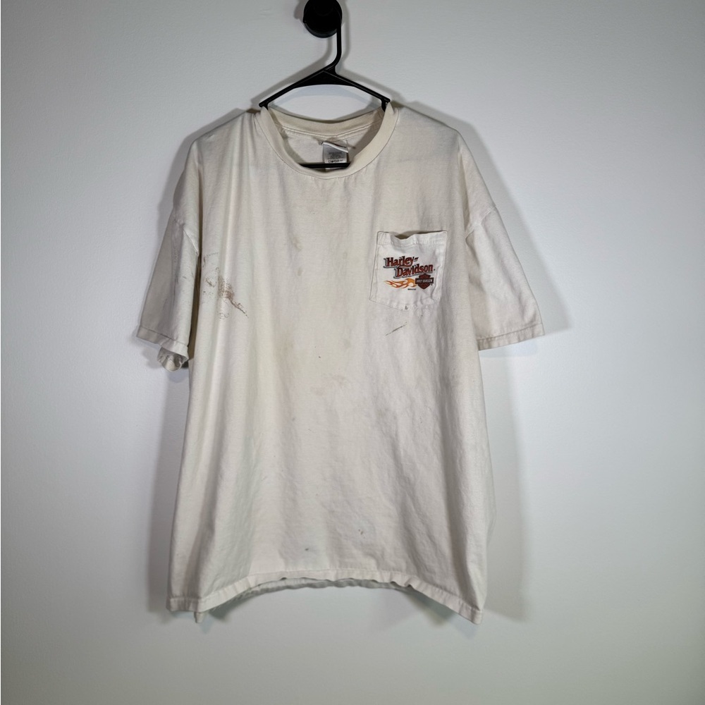 Vintage Thrashed Harley-Davidson Pocket Tee